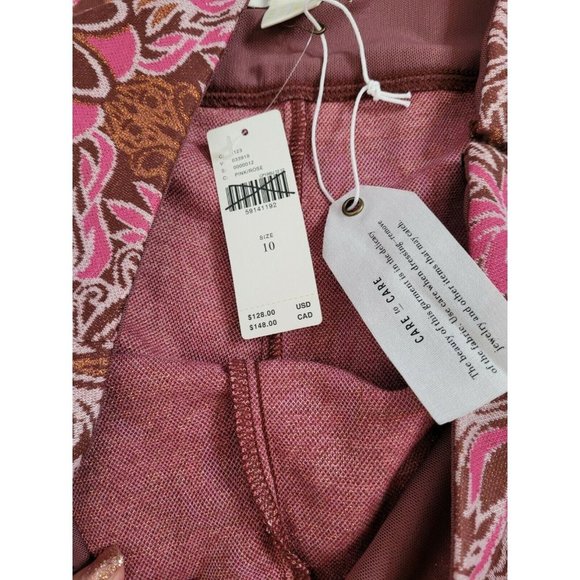Anthropologie Pink and Brown Patterned Pants - Picture 7 of 11